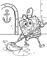 A coloring page of spongebob squarepants